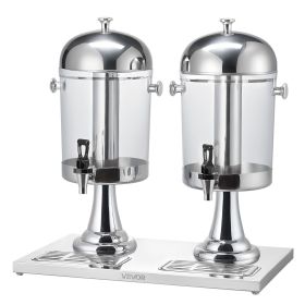 Drink Dispenser 2.1 Gal x 2 Beverage Dispenser for Party with Spigot Tray