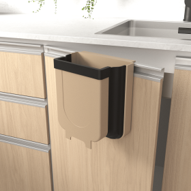 Brown Mini Trash Can For Kitchen Garbage Bin , Brown