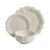 24-Piece Stoneware Plates & Bowls Dinnerware Set, Linen