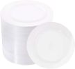 100Pieces White Plastic Plates - 6.25inch Disposable Plastic Appetizer/Small Cake/Salad/Dessert Plates Premium Hard, Ideal for Weddings& Parties