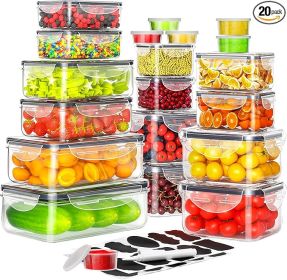 40 PCS Food Storage Containers with Lids Airtight Plastic Storage Meal Prep