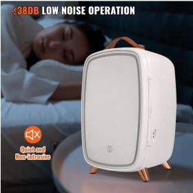 Mini Fridge For Bedroom, 10 Liter 12 Can Portable Fridges, Luxury Small Beverage Refrigerator For Skincare Food Breast Milk Chill
