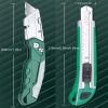 2pcs Utility Knife Set: Retractable Cutter (5 Blades) Folding Utility Knife PTR Plastic Handle Safety Lock Built-in Blade Storage (3 Blades) SK5 Sharp
