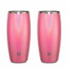 Stainless Steel Beer Glass Set, Set of 2 - Shimmer Pink