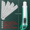 2pcs Utility Knife Set: Retractable Cutter (5 Blades) Folding Utility Knife PTR Plastic Handle Safety Lock Built-in Blade Storage (3 Blades) SK5 Sharp