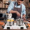 Hot Plate, 2000W Hot Plate,Portable Electric Stove Countertop Double Burners W/5 Level Temperature Control & Stay Cool Handles