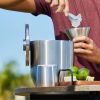 Stainless Steel Ice Bucket with Rocks Glass Set, Steel