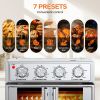 PlumChef 29.5 QT French Door Air Fryer Convection Toaster Oven, Extra Large 6 Slices, 1700W, Multifunction Oven for Air Fryer, Toast, Grill, Defrost