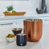 Stainless Steel Ice Bucket with Rocks Glass Set, Gold and White
