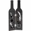 5-Piece Wine Bottle Accessory Set â€“ Corkscrew, Pourer, Stopper, Foil Cutter & Drip Collar in Bottle-Shaped Case
