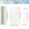 351Pcs Disposable Summer Tableware Kit 50 Pcs Drink Pouches with 100 Straws 200 Pcs Ice Popsicle with A Funnel Reusable Stand Up Liquid Pouches Cockta