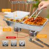 Set of 42Pcs Disposable Chafing Dish Buffet Set Chafing Servers with Covers Spoons Forks Tongs Full-Size Pans Food Warmers for Parties Events Catering