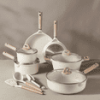 Carote 13-Piece White Granite Nonstick Cookware Set – Induction & All-Stove Compatible, PFOA-Free