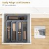 5 Pack Silicone Drawer Organizer for Kitchen, DIY Free Combination Silverware Organizer, Utensil Drawer Organizer