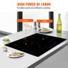 VEVOR Electric Cooktop, 2 Burners, 24'' Induction Stove Top, Built-in Magnetic Cooktop 1800W, 9 Heating Level Multifunctional Burner