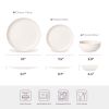 12-Piece Stoneware Dinner Plates Bowls Sets | Microwave & Dishwasher Safe | Non-Toxic Dinner Plates Bowls Set | Stackable Matte Glaze Kitchenware for
