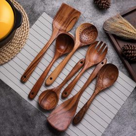 Wooden Non-Stick Kitchen Pan Toolset 7 Pieces Set,