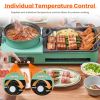 Electric Hot Pot with Grill,1600W 3-in-1 Smokeless Raclette Table Grill for Kitchen, Barbecue Shabu Hot Pot with Non-Stick Cooking Removable Plate