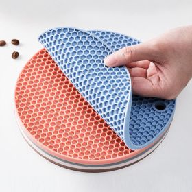 1pc/4pcs Random Honeycomb Shaped Mat; 6.7inch; Non-slip Dining Table Mat; Insulated Kitchen Mat (Color: 4PCS)