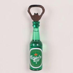1pc Magnetic Beer Bottle Opener - Perfect Housewarming, Birthday, and Men's Gift - Easy to Use and Stylish (Material: Polypropylene + Magnet, Color: Carlsberg)