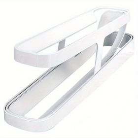 1pc Rolling Refrigerator Egg Dispenser, Space-Saving Holder For Fridge Storage Anti-fall Egg Tray, Egg Rack Tray For Refrigerator, Kitchen Supplies (Color: White)