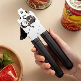 Original Heavy-duty Stainless Steel Smoothed Edge Manual Can Opener And Bottle Opener, Soft Ergonomic Handle, Large Handheld Easy-to-turn Knob (Items: Heavy-duty Multi-function Can Opener)