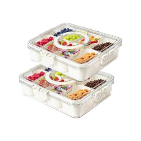Snack Platter Organizer Storage Box with Lid for Candy Nuts (Type: Kitchenware, Color: Cream White)