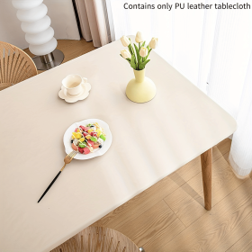 PU Stretch Fitted Rectangle Tablecloth with Elastic Edge 42 x 72 Inch Spandex Stretch Beige Brown Table Cover for Dining Supplies Picnic Outdoor Furni (Color: Beige)