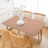 PU Stretch Fitted Rectangle Tablecloth with Elastic Edge 42 x 72 Inch Spandex Stretch Beige Brown Table Cover for Dining Supplies Picnic Outdoor Furni