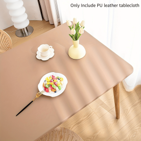 PU Stretch Fitted Rectangle Tablecloth with Elastic Edge 42 x 72 Inch Spandex Stretch Beige Brown Table Cover for Dining Supplies Picnic Outdoor Furni (Color: Brown)