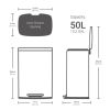 Trash Can 13.2 gallon Black Stainless Steel Step On Kitchen Garbage Can