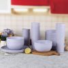 30-Piece Plastic Check Pattern Dinnerware Bundle Set