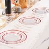 The plastic dinner plate set is suitable for a gathering of 50 people