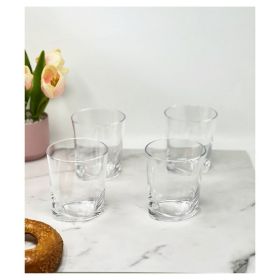 Oval Halo Acrylic Glasses Drinking Set of 4 DOF (12oz), Plastic Drinking Glasses, BPA Free Cocktail Glasses, Drinkware Set, Plastic Water Tumblers (Color: as pic)