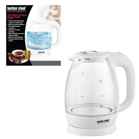 Better Chef 7-Cup Cordless Electric Borosilicate Glass Kettle with LED Light (Color: White)
